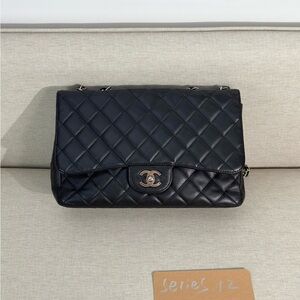 CHANEL Black Caviar Classic Single Flap Jumbo – SHW